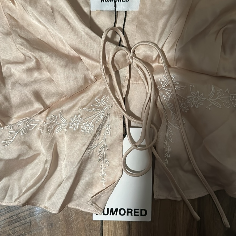 Rumored Cream Chemise with Plunging V-Neck - Picture 11 of 12